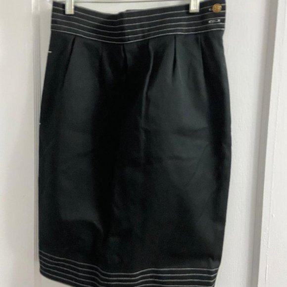 Fendi Black 100% Cotton, Lined Skirt, Size 42